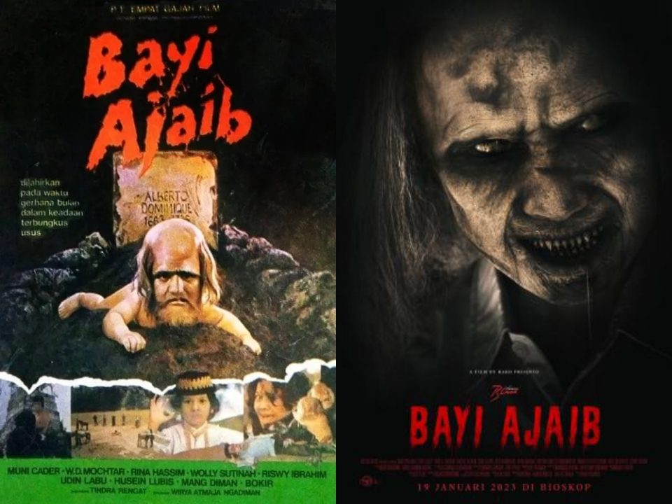 Cover film Bayi Ajaib 1982 (kiri) & 2023 (kanan)