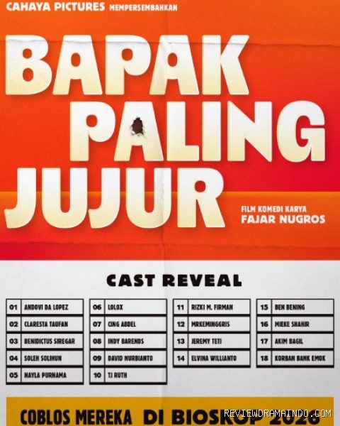 Daftar pemeran film Bapak Paling Jujur (sumber: Cahaya Pictures/Studio Antelope)