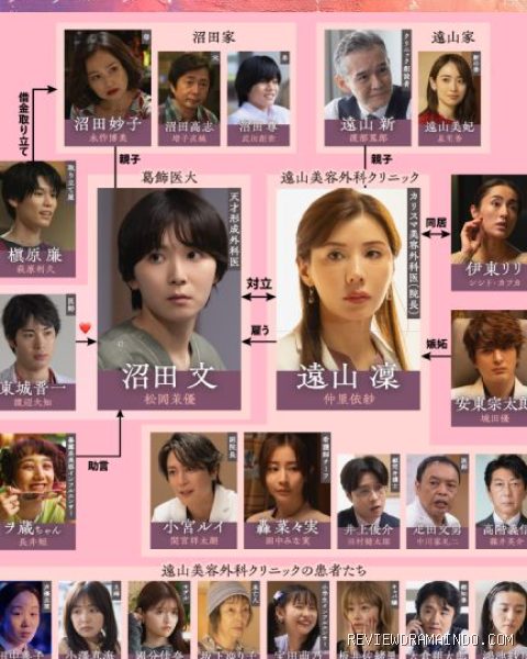 Bagan hubungan antar karakter serial Plastic Beauty (sumber: Netflix)